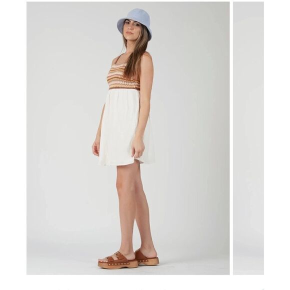 Lucca Thessa Off White Multi Knit Shift Dress Size Largw - Picture 13 of 14